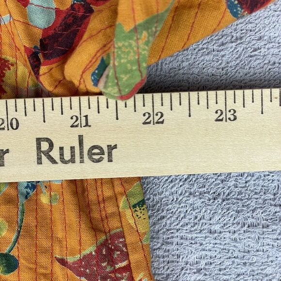 Handprint Long Sleeve Open Front Jacket Women’s M/L Orange Green Floral Cotton - Picture 10 of 16